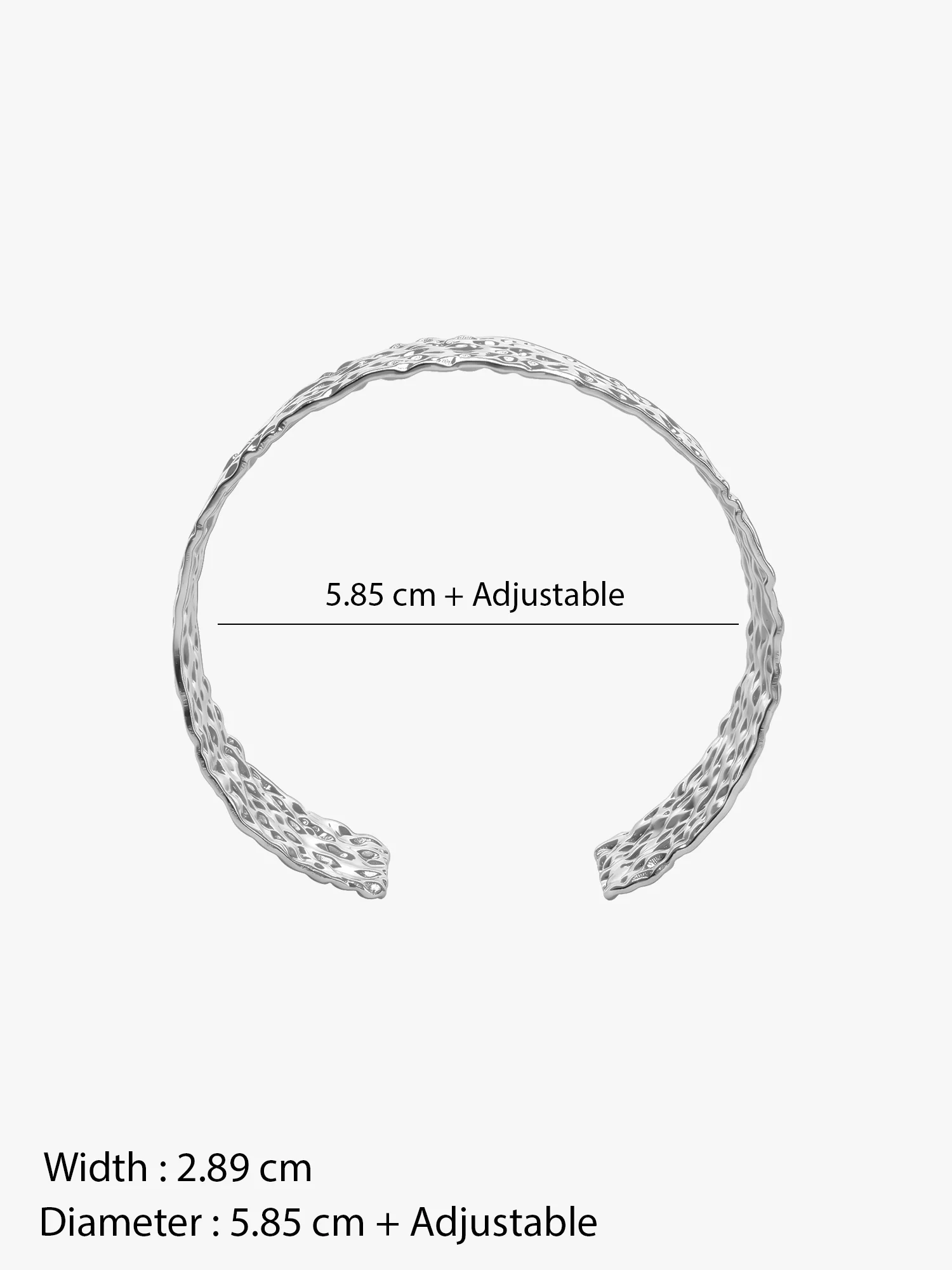 Melt Mode Rhodium Plated Cuff Bracelet - Image 6