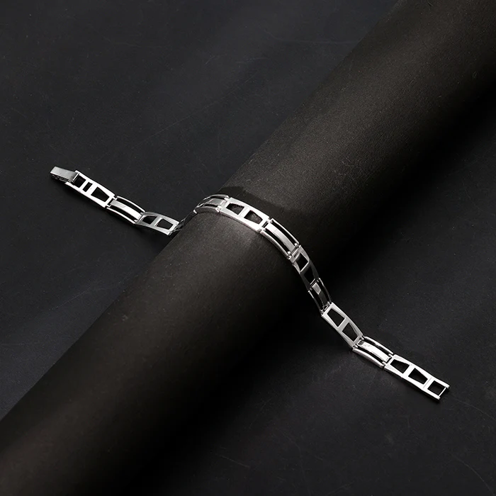 Silver Jazzy Link Bracelet For Him - Image 2