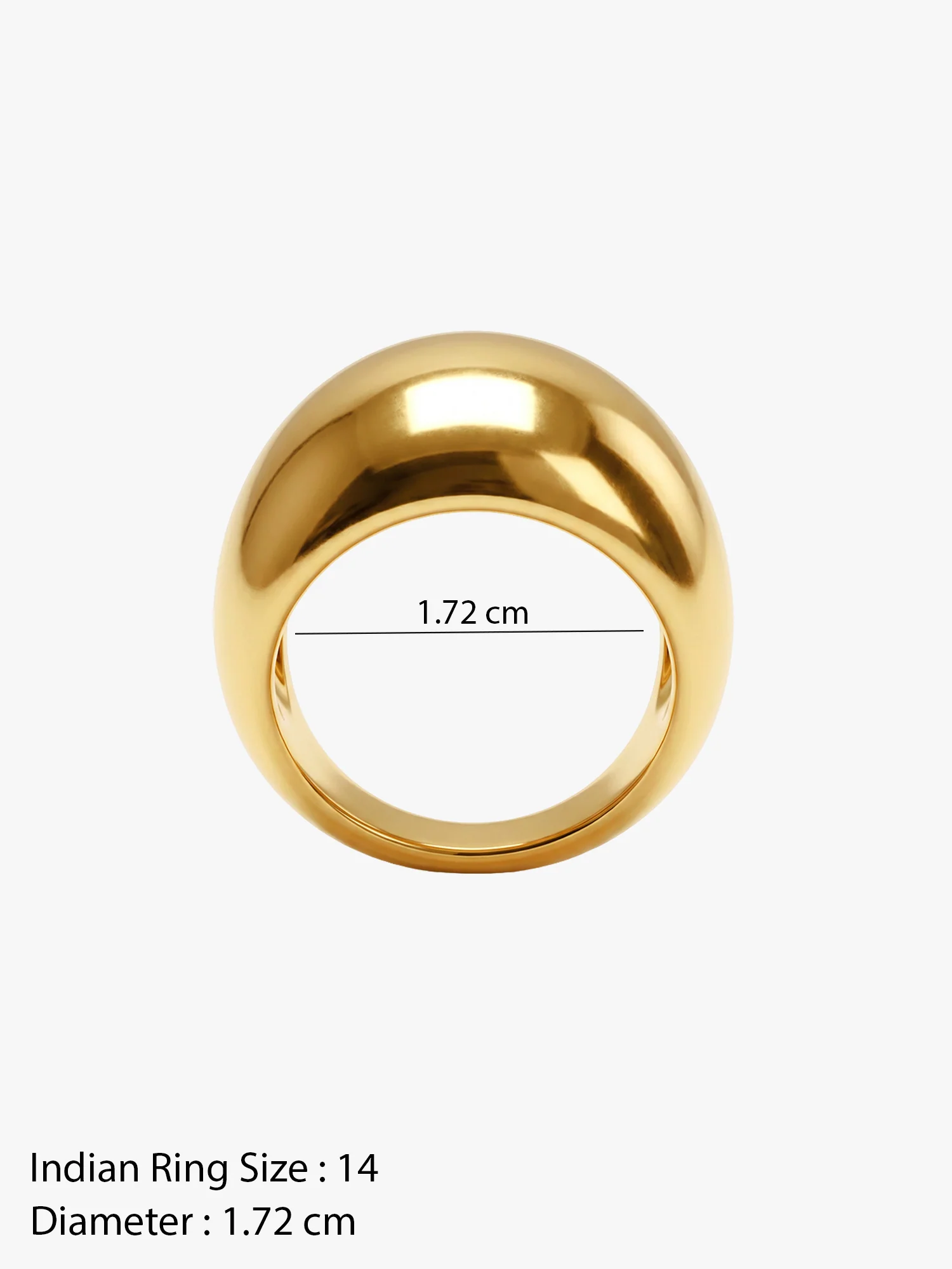 Molten Blob Bold Gold Plated Ring (Size 14) - Image 6