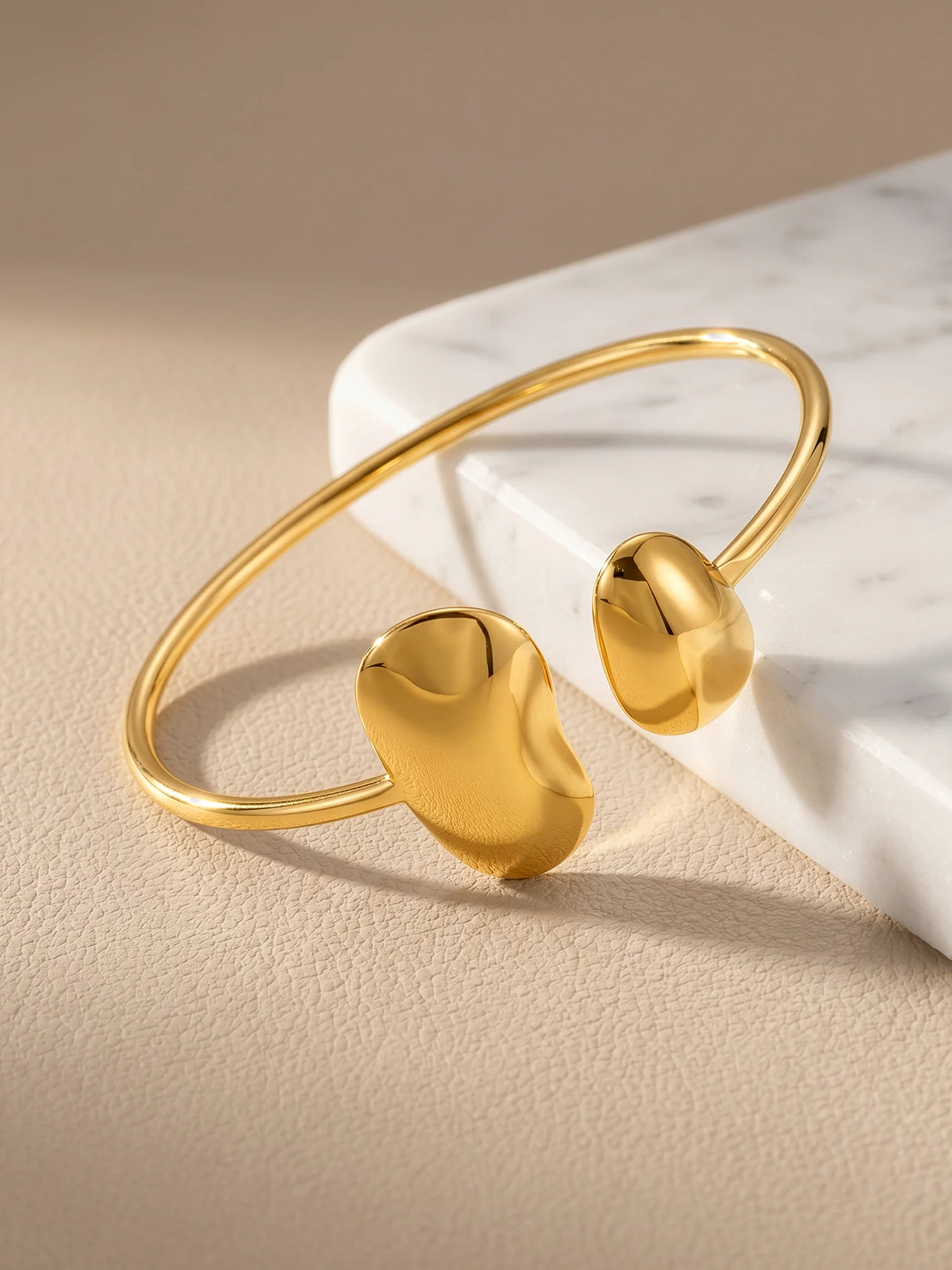 Off End Gold Plated Cuff Bracelet - Image 2