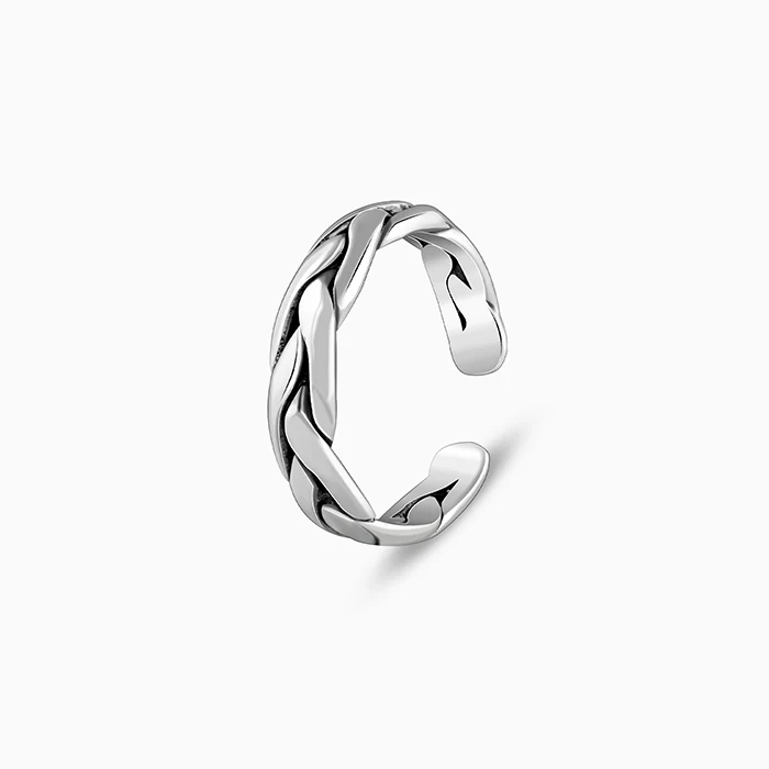 Oxidised Silver Aahana Toe Rings - Image 4