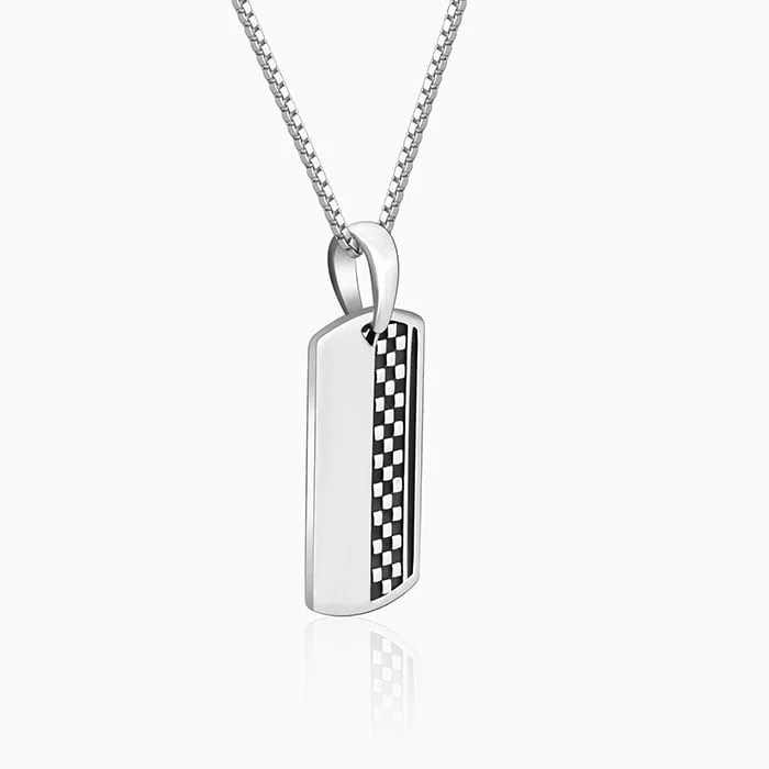 Oxidised Silver Admiring Pendant With Box chain - Image 4