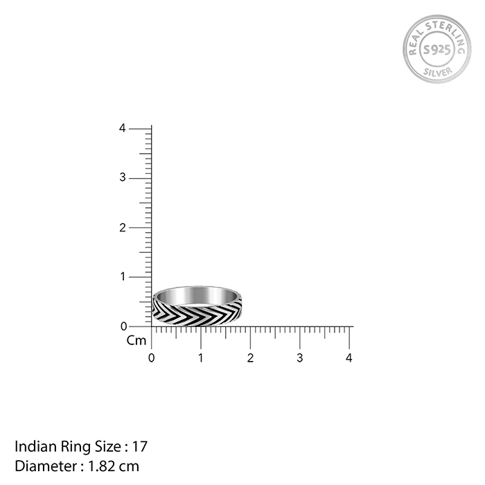 Oxidised Silver Chevron Ring For Him - Image 5