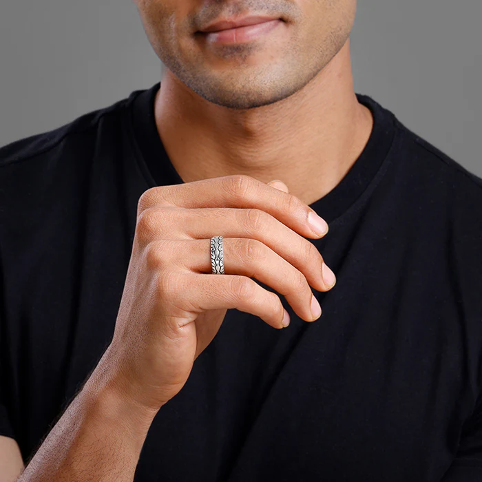 Oxidised Silver Classic Wonder Ring For Him - Image 3
