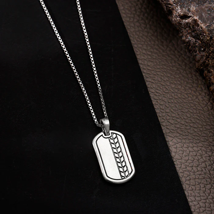 Oxidised Silver Everlasting Pendant With Box Chain - Image 2