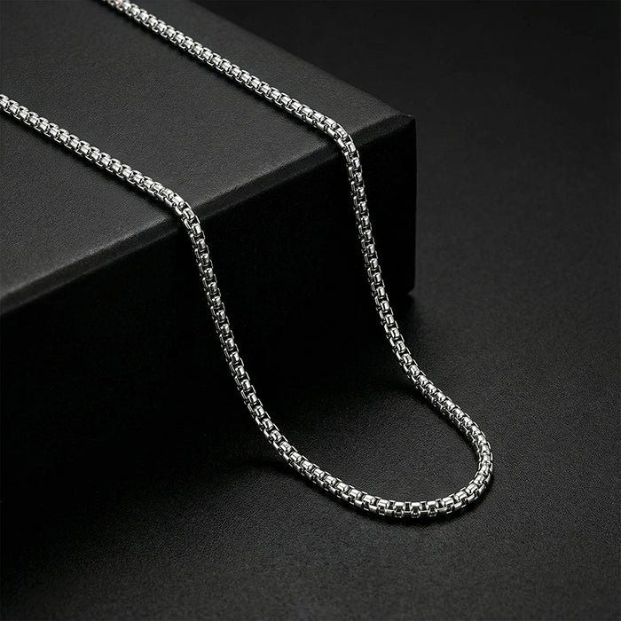 Oxidised Silver Flex Box Chain For Him - Image 2