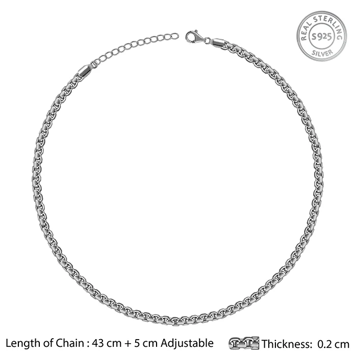 Oxidised Silver Flex Box Chain For Him - Image 5
