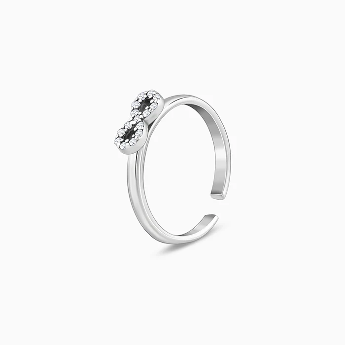 Oxidised Silver Infinity Bling Toe Rings - Image 4