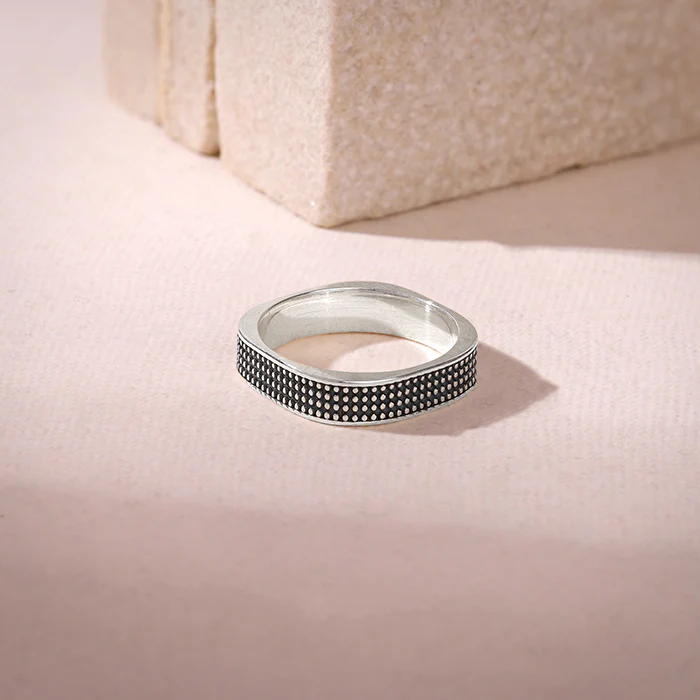 Oxidised Silver Meraki Ring For Him - Image 2