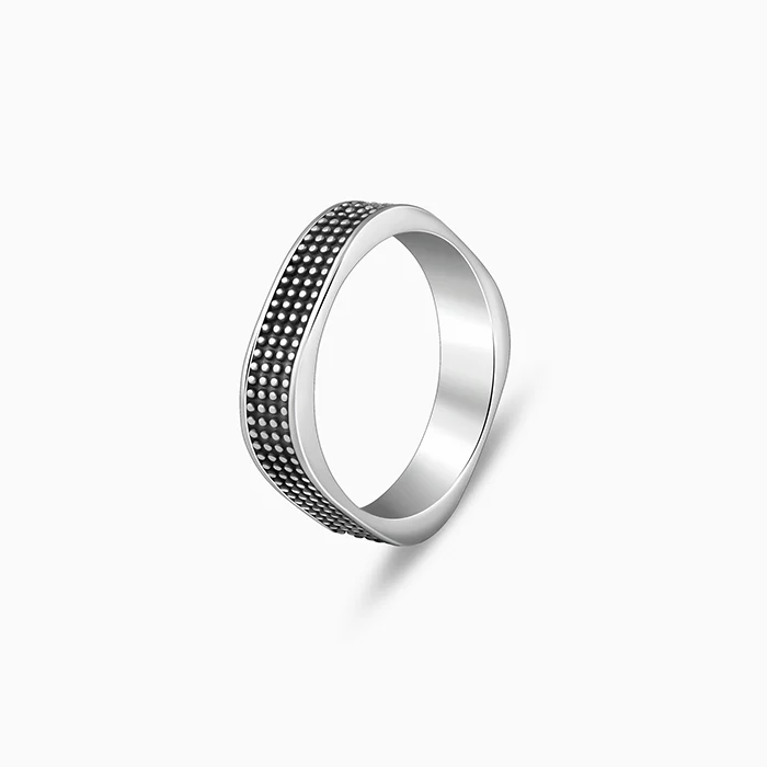 Oxidised Silver Meraki Ring For Him - Image 4