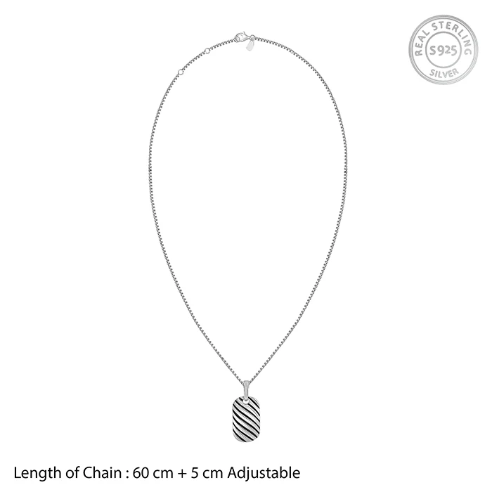 Oxidised Silver Obsidian Duo Set For Him - Image 6