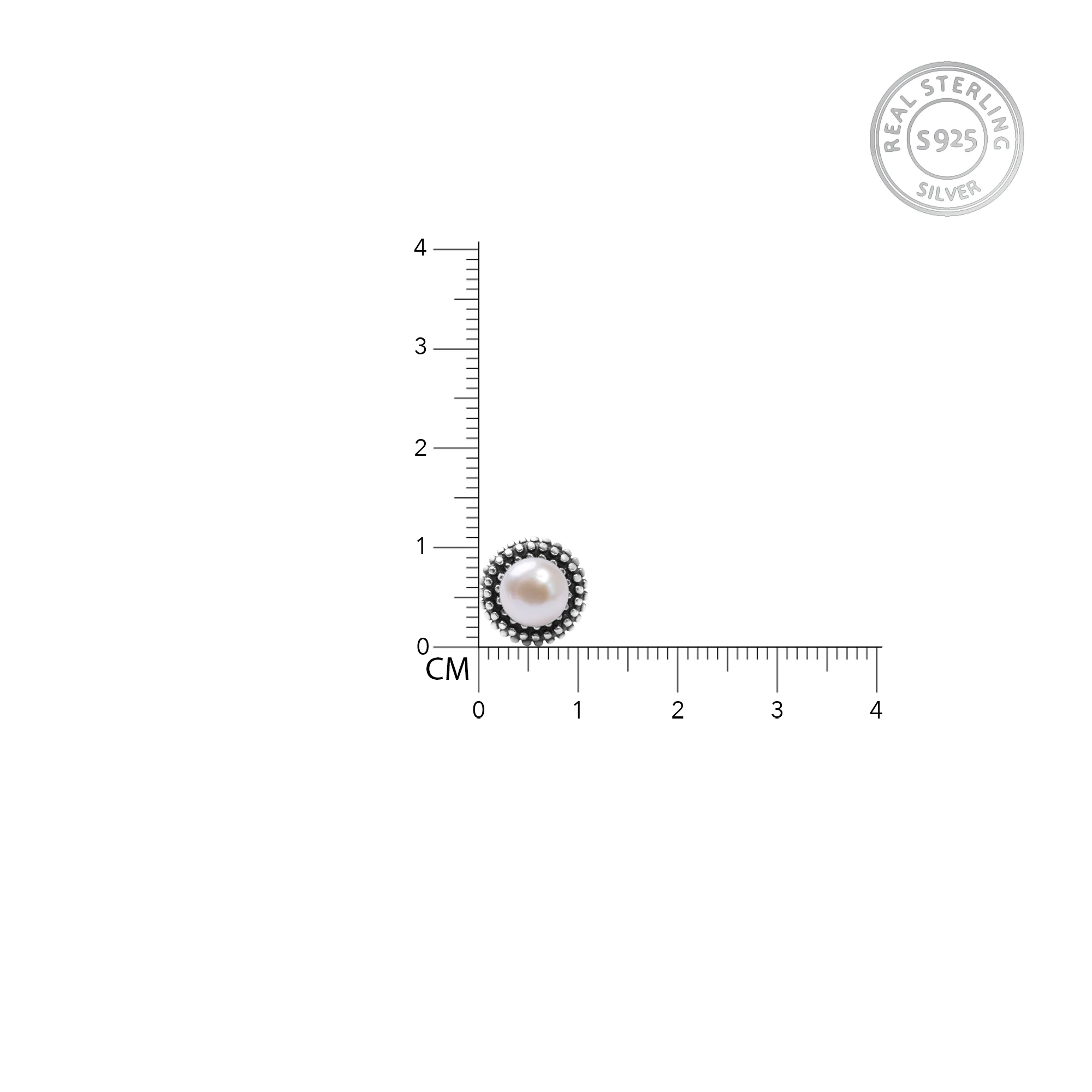 Oxidised Silver Pearl Stud Earrings - Image 5