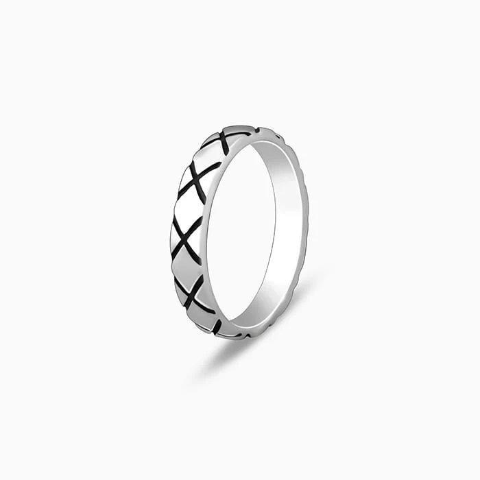 Oxidised Silver Rider Edge Ring For Him - Image 4