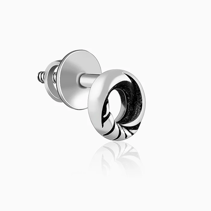 Oxidised Silver Vintage Circle Studs - Image 4