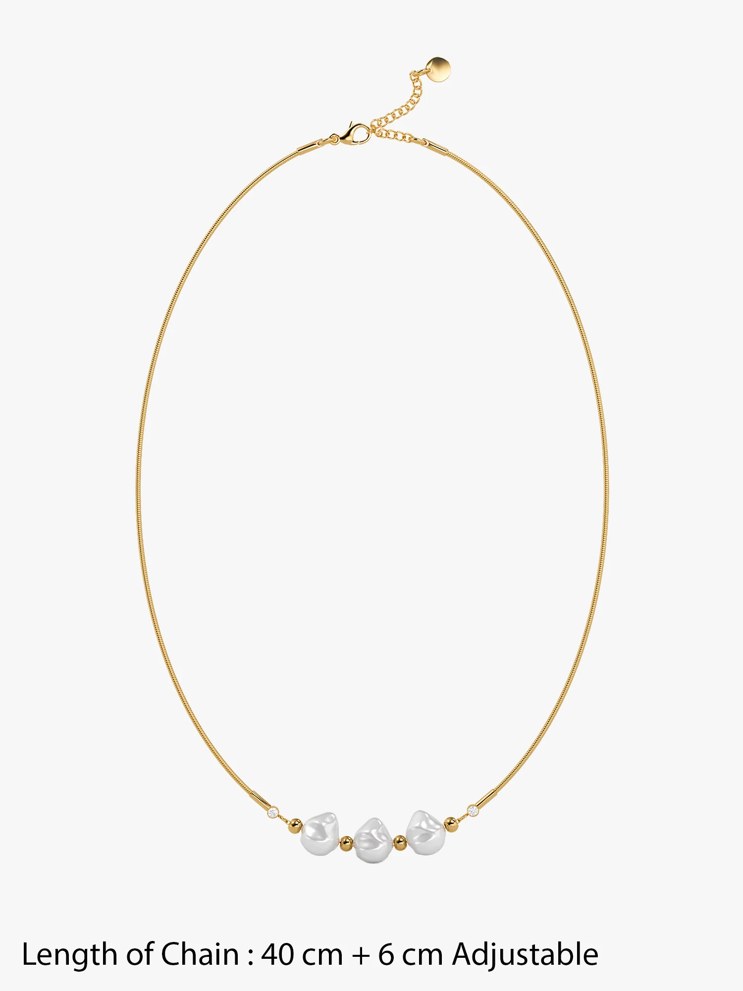 Pearl Drop Gold Plated Necklace - Image 5