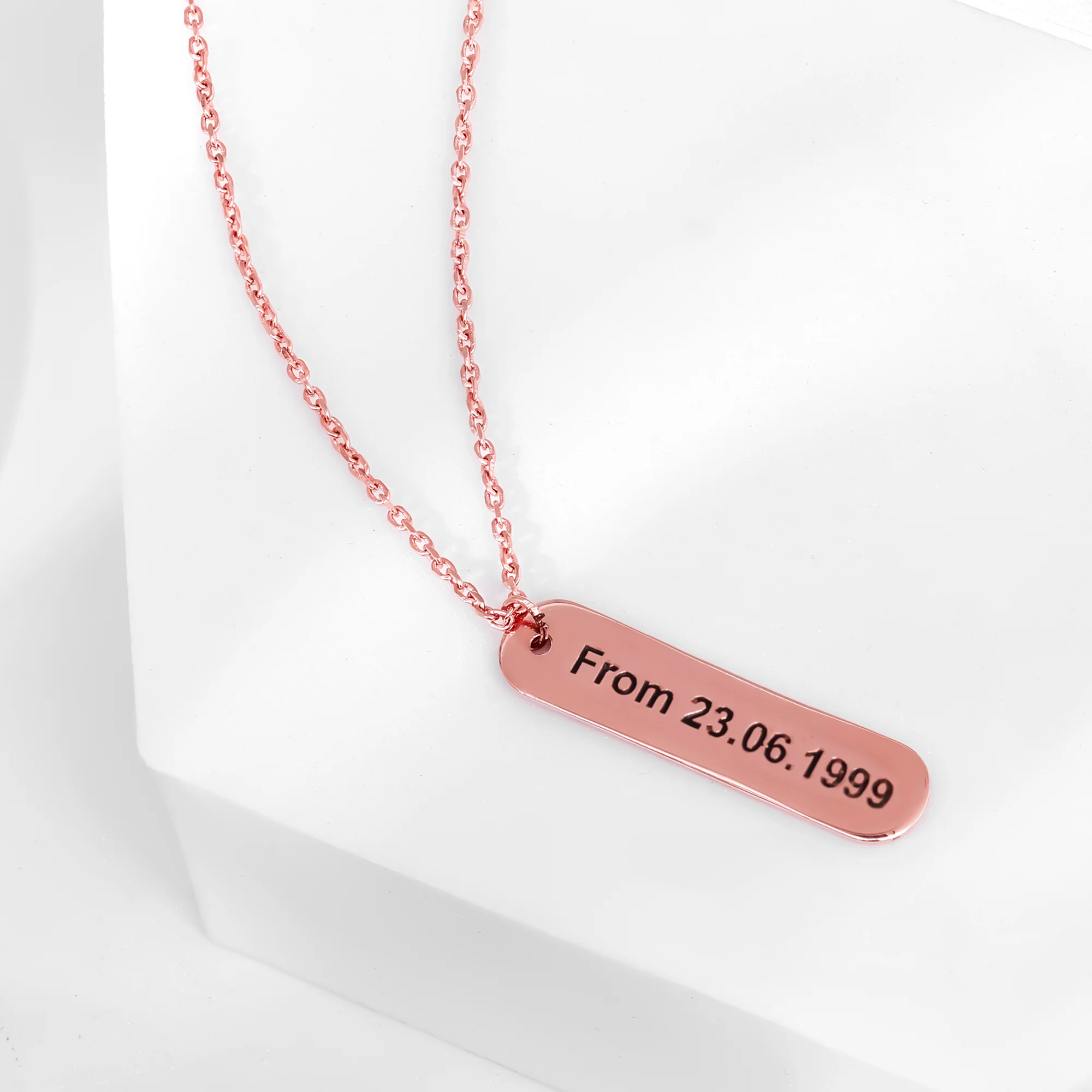 Personalised Rose Gold Charming Two Sided Necklace - Image 6