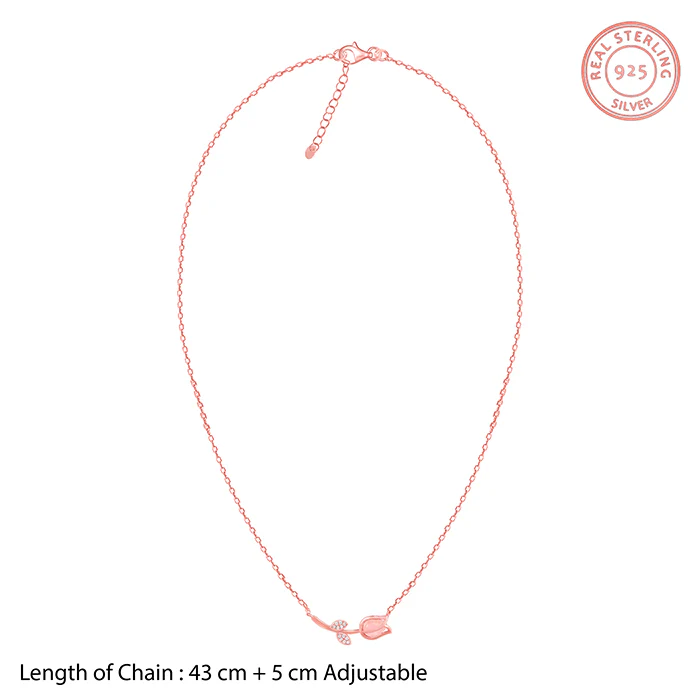 Anushka Sharma Rose Gold Pink Quartz Flower Necklace - Image 6