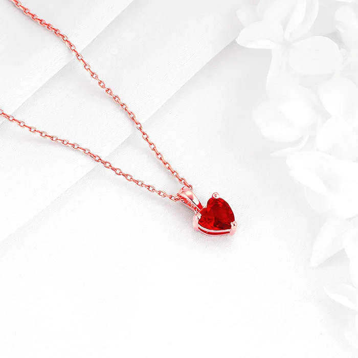 Rose Gold Loving in Red Pendant With Link Chain - Image 2