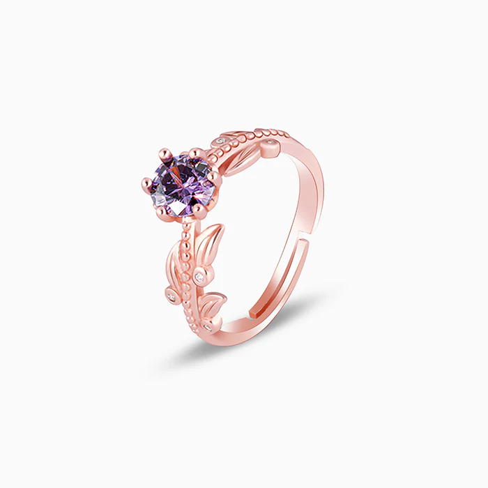 Rose Gold Amethyst Ring - Image 5