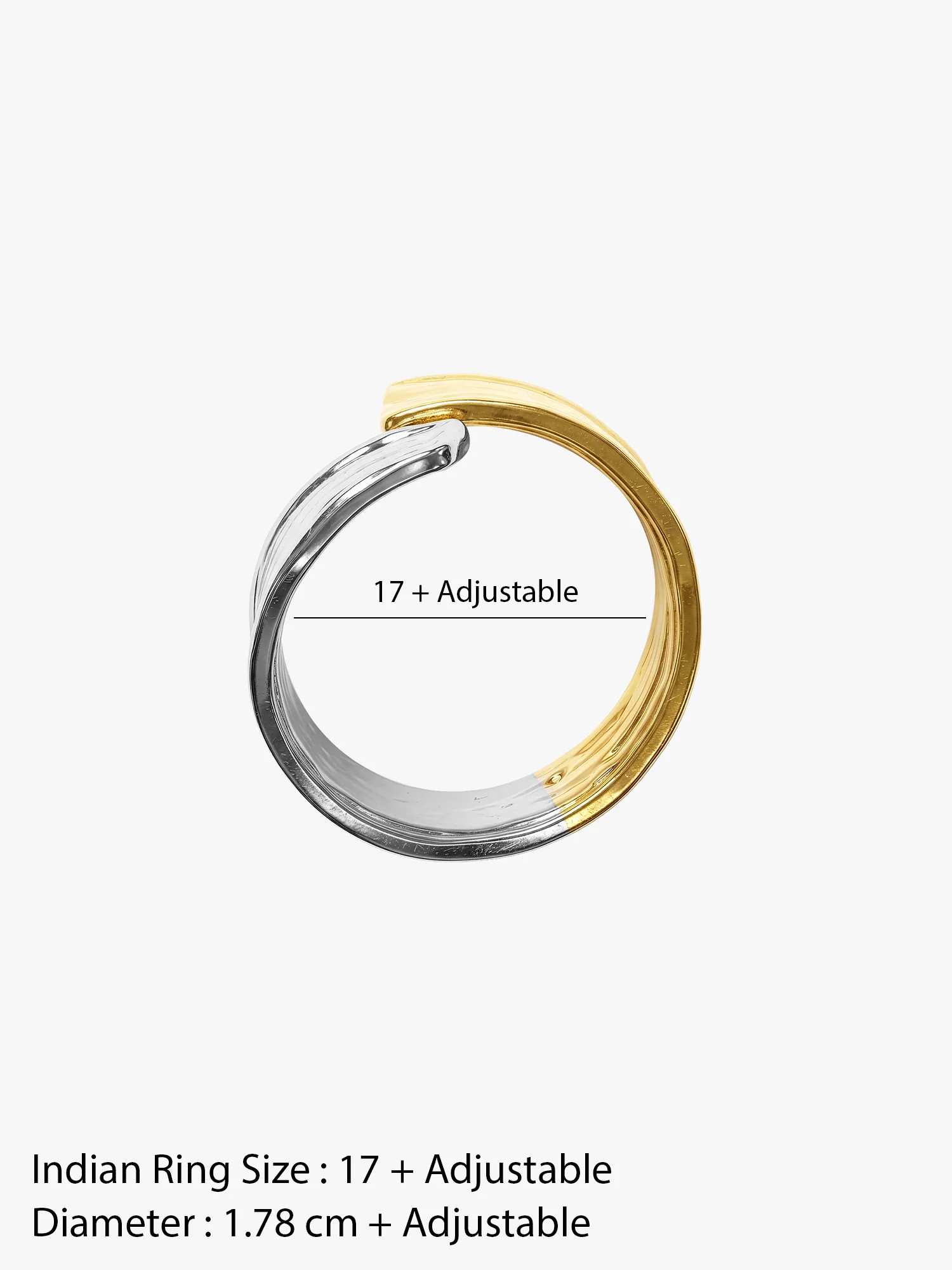 Raw Edge Dual Tone Ring (Size 17) - Image 6