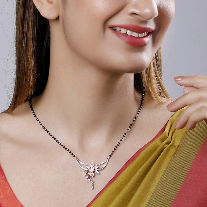 Rose Gold Floral Love Bond Mangalsutra - Image 2