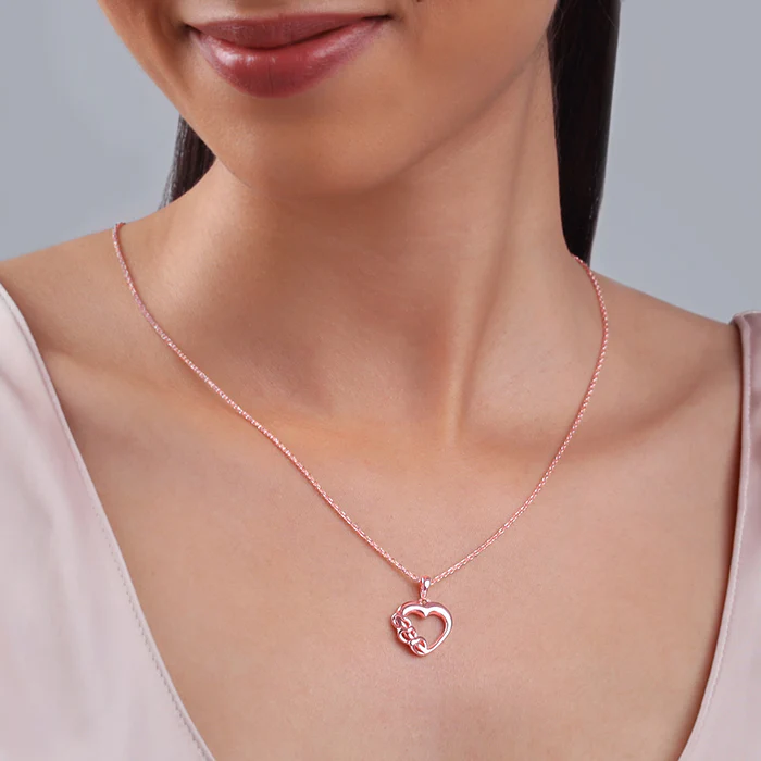 Rose Gold All Hearts Pendant With Link Chain - Image 3