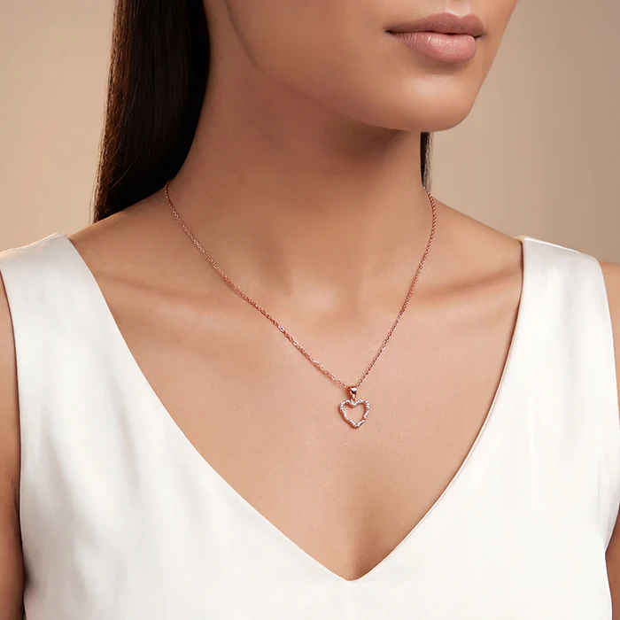 Rose Gold Amora Gleam Pendant with Link Chain - Image 3