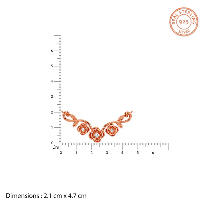 Rose Gold Artsy Floral Necklace - Image 4