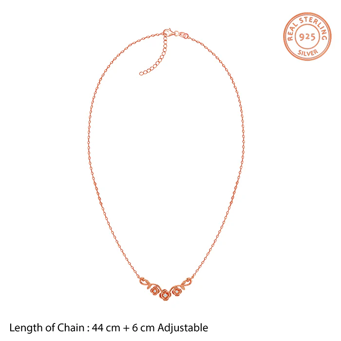 Rose Gold Artsy Floral Necklace - Image 5