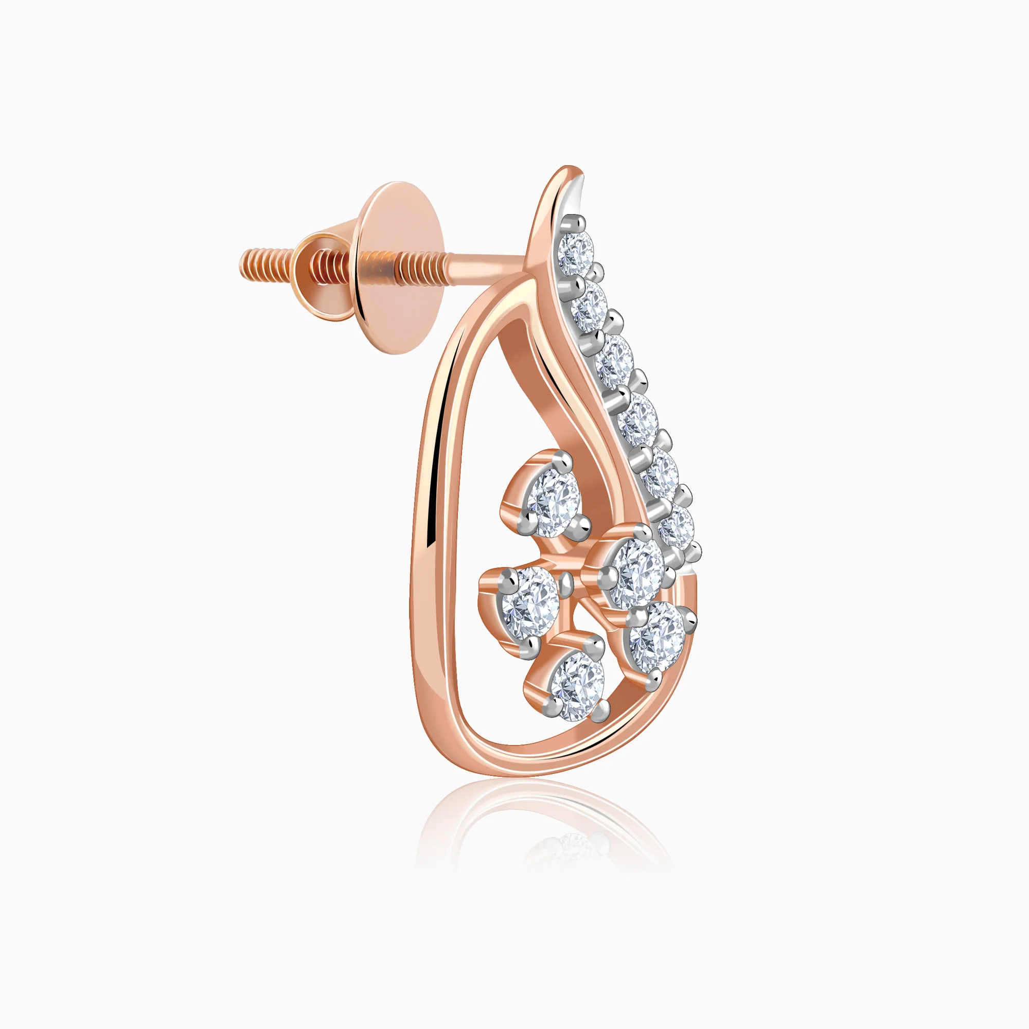 Rose Gold Aurelia Blossom Lab Grown Diamond Earrings - Image 4