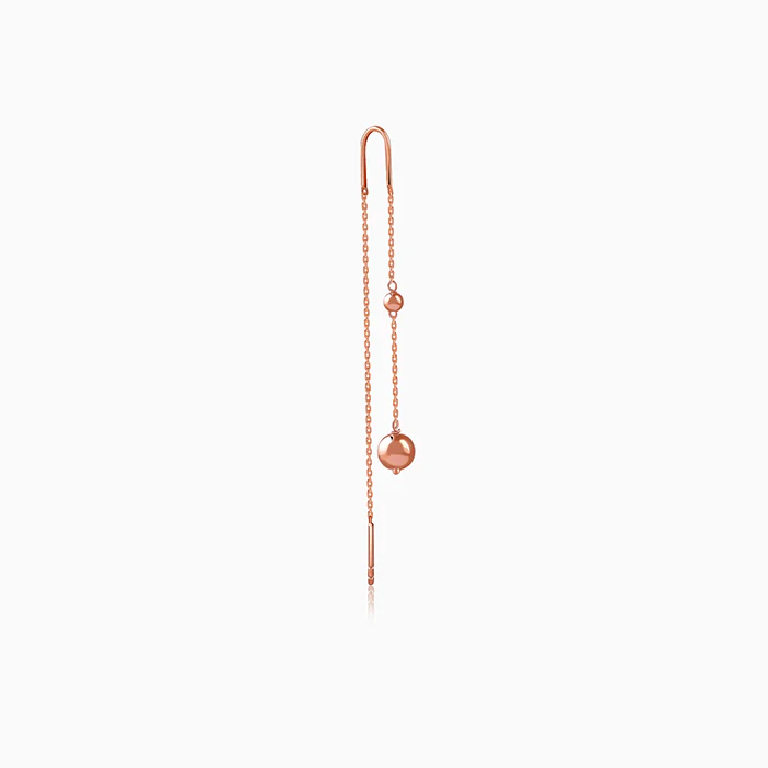 Rose Gold Aurex Beadline Sui Dhaga Earrings - Image 4