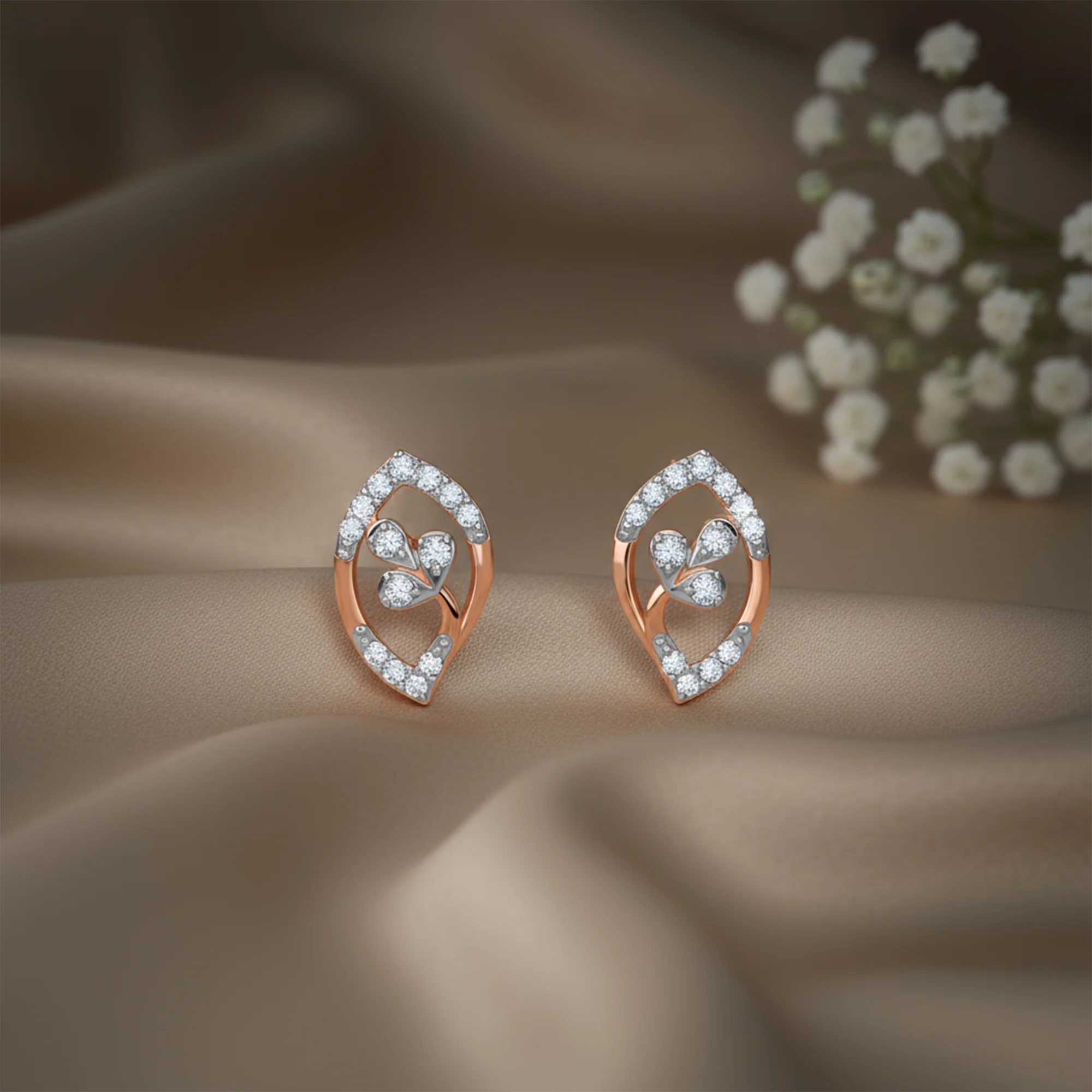 Rose Gold Aurora Gleam Lab Grown Diamond Studs - Image 2