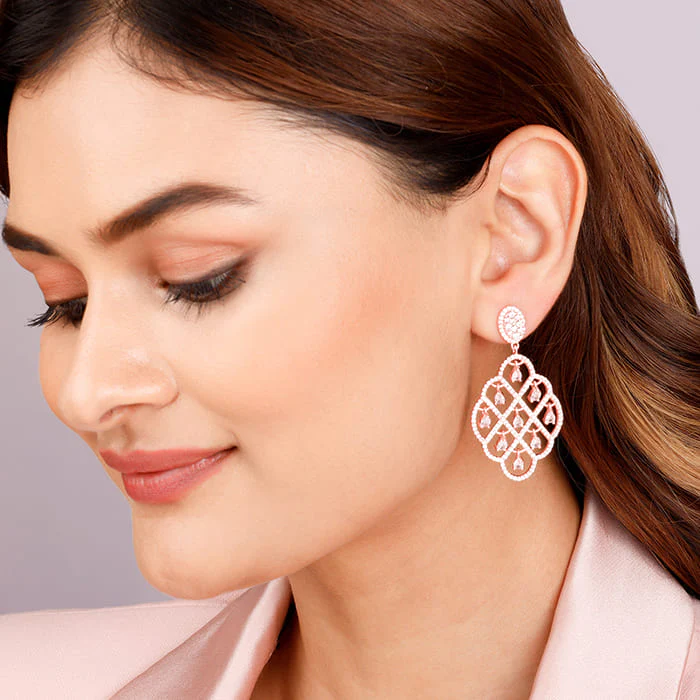 Rose Gold Bask In The Beauty Earrings - Image 3