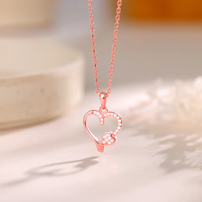 Rose Gold Best Love Pendant With Link Chain - Image 2