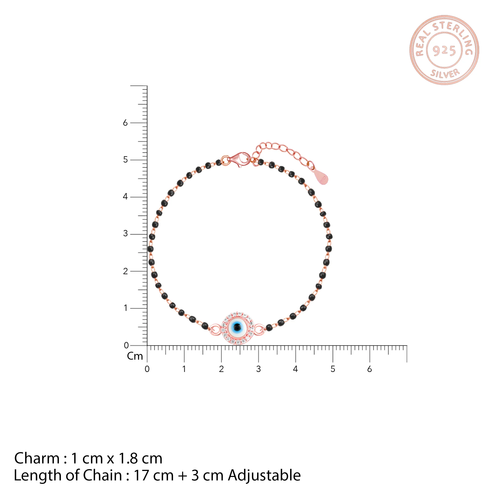 Rose Gold Protected Love Mangalsutra Bracelet - Image 4