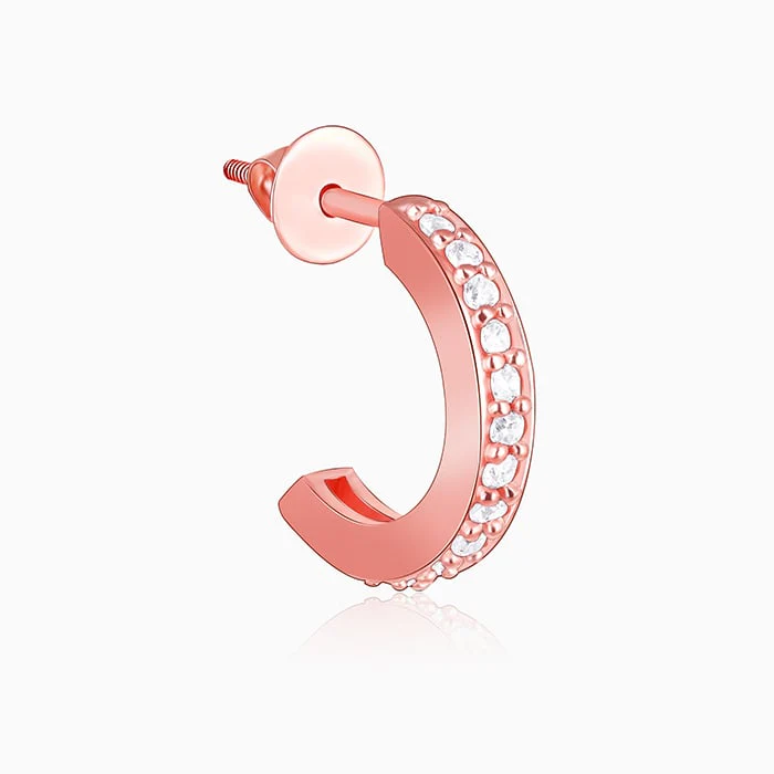 Rose Gold Bliss Hoop Earrings - Image 4