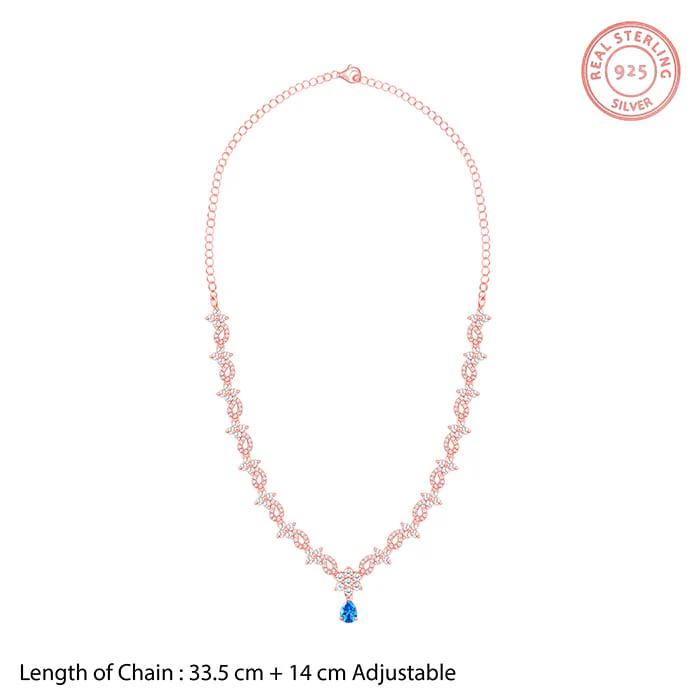 Rose Gold Blue Moon Necklace - Image 8