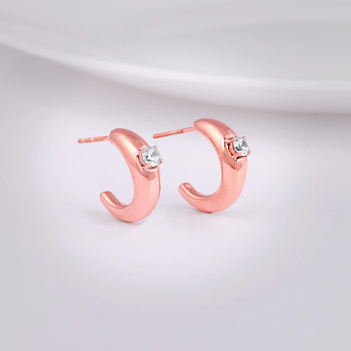 Rose Gold Blush Affair J Stud Earrings - Image 2