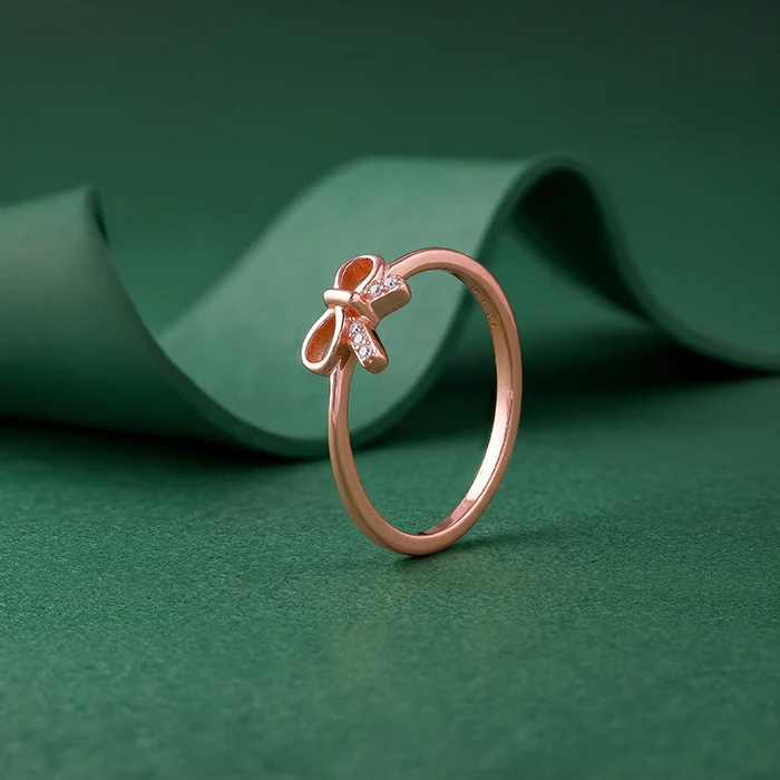 Rose Gold Blush Bow Ring (Size 12) - Image 2