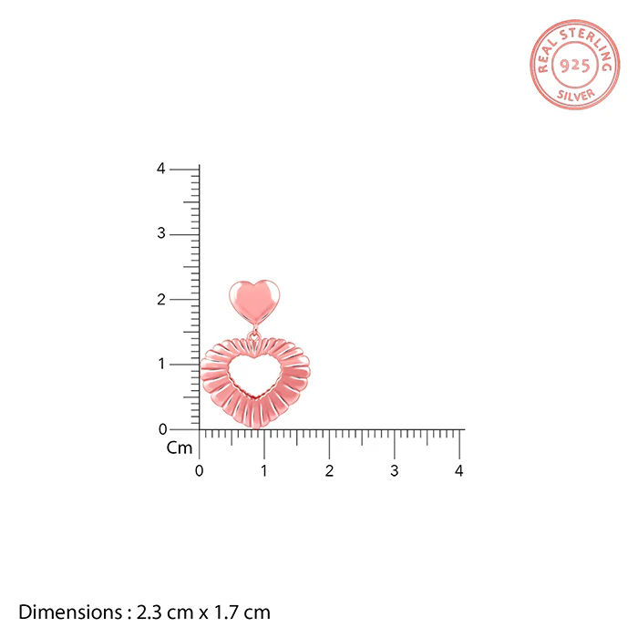 Rose Gold Blush Heart Earrings - Image 5