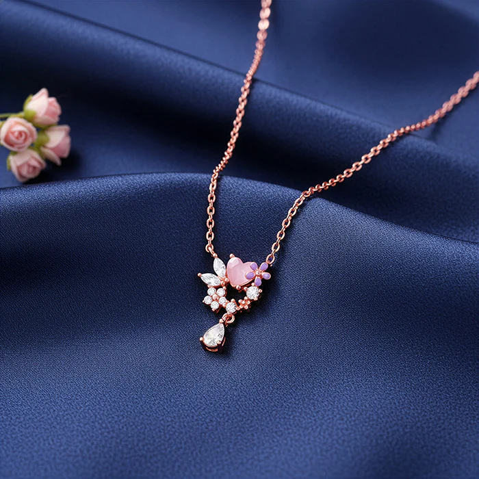 Rose Gold Blushing Blooms Necklace - Image 2