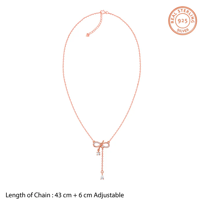 Rose Gold Bow Shine Necklace - Image 6