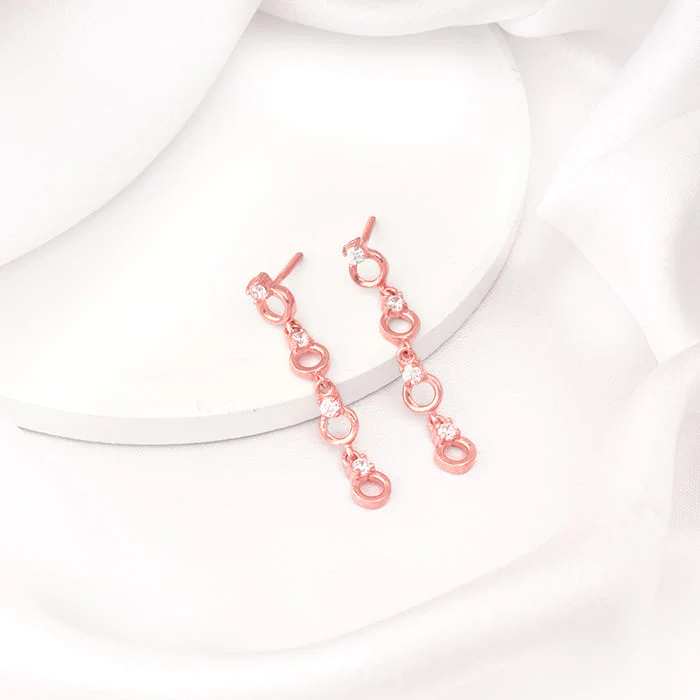 Rose Gold Bridal Blush Earrings - Image 2