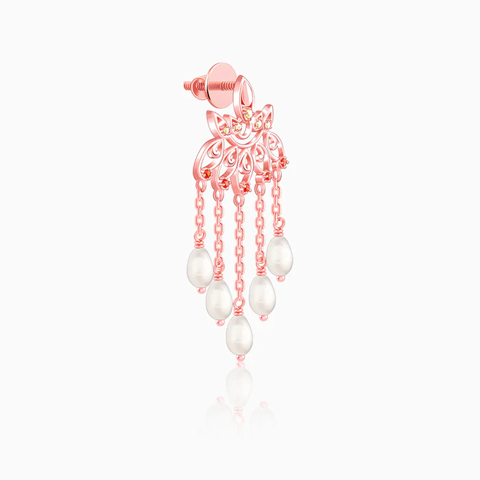 Rose Gold Cascade Danglers - Image 4
