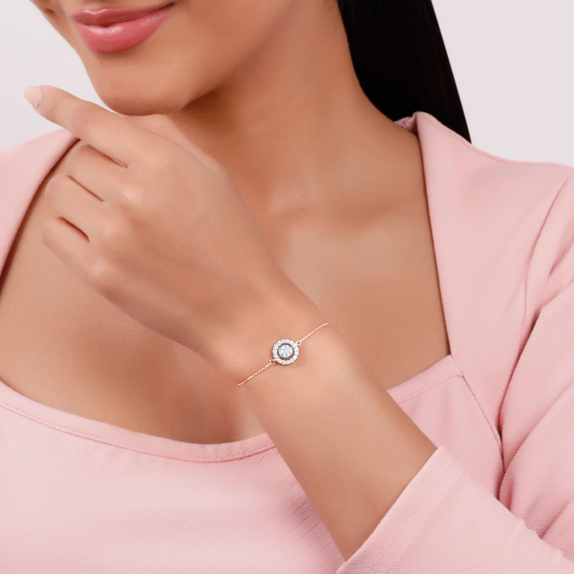 Rose Gold Chamomile Lab Grown Diamond Bracelet - Image 3