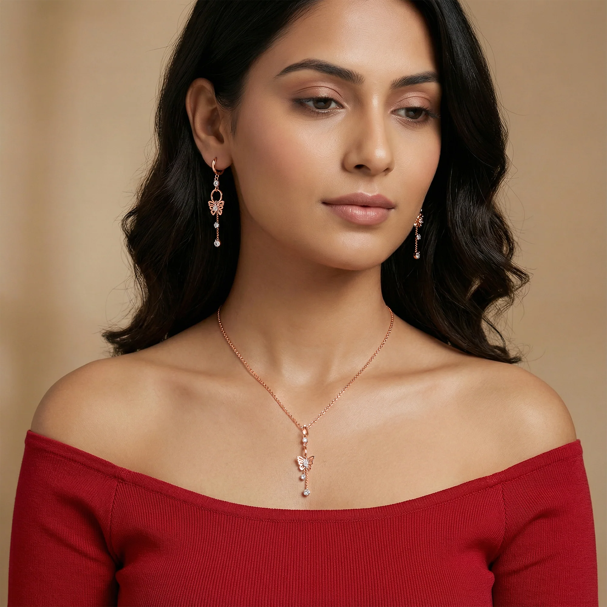 Rose Gold Charming Butterfly Set - Image 2