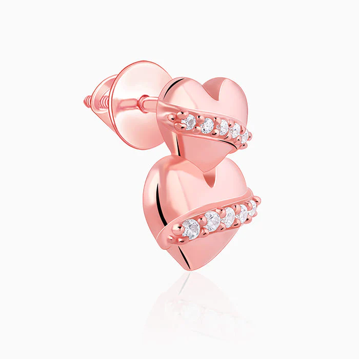 Rose Gold Cherished Sparkle Stud Earrings - Image 4