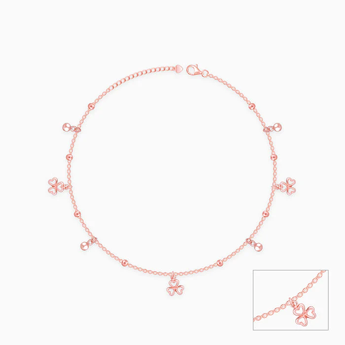 Rose Gold Chiming Clubs Anklet - Image 3