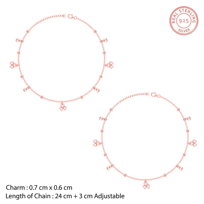 Rose Gold Chiming Clubs Anklet - Image 4