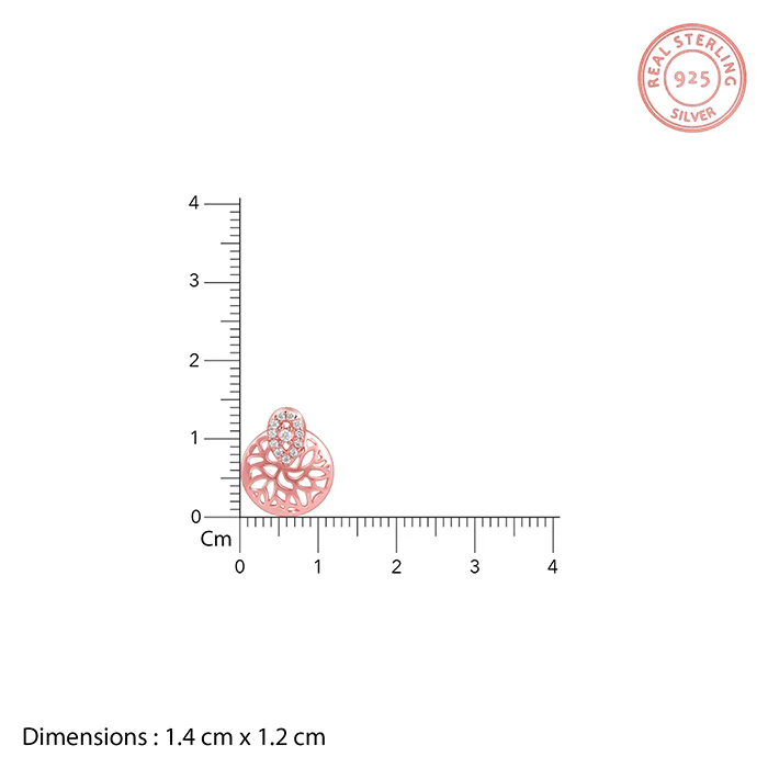 Rose Gold Circular Drop Filigree Earrings - Image 5